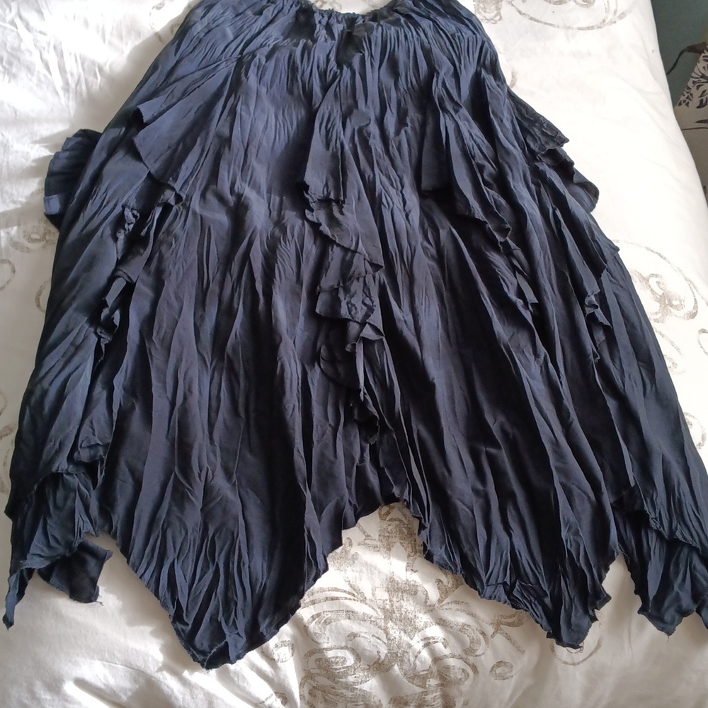 ANNE GIORGIO Vertical Ruffle Maxi Skirt Size M